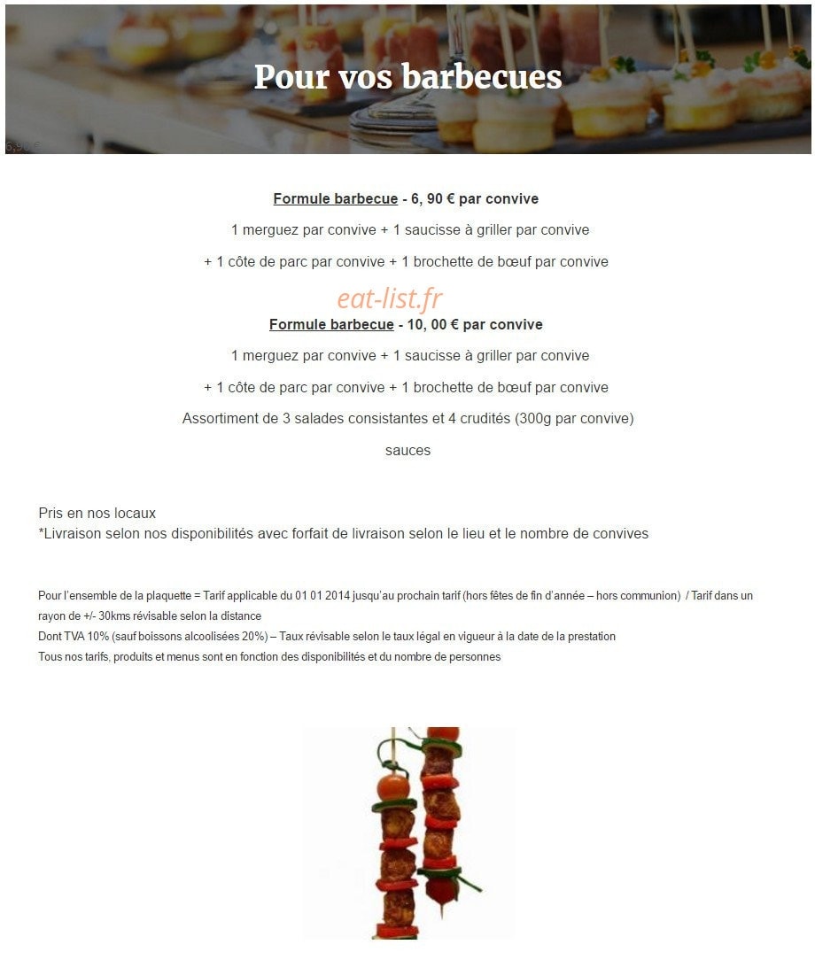 Traiteur lalaut — carte page 2