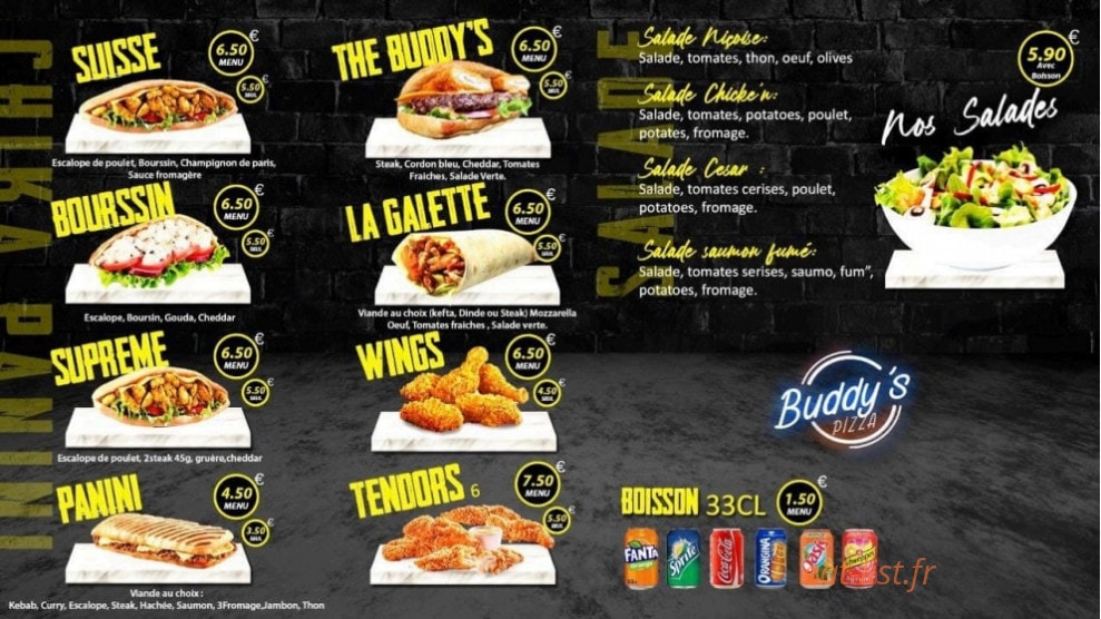 Buddy's Pizza — carte page 2