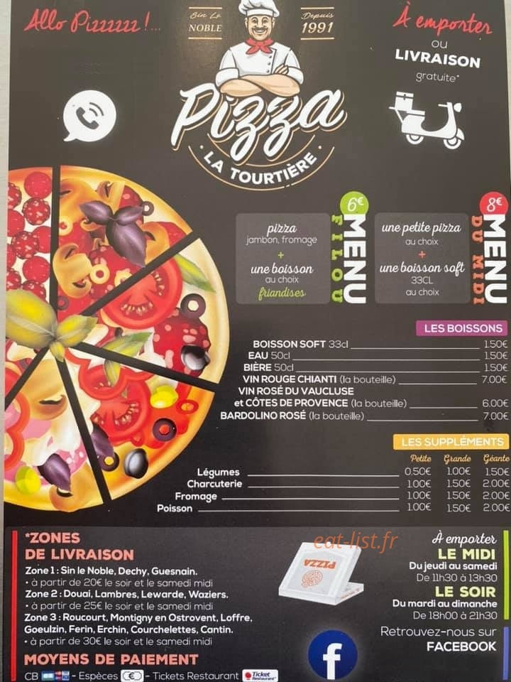 La Tourtière — carte page 1