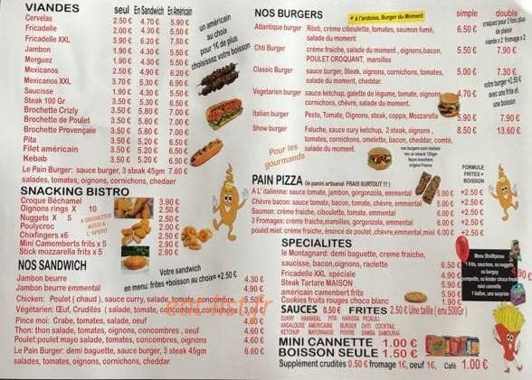 Show Patates — carte page 2