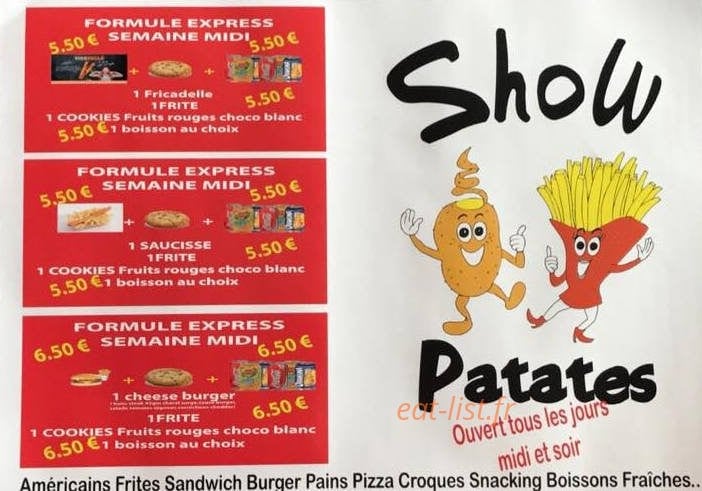 Show Patates — carte page 1