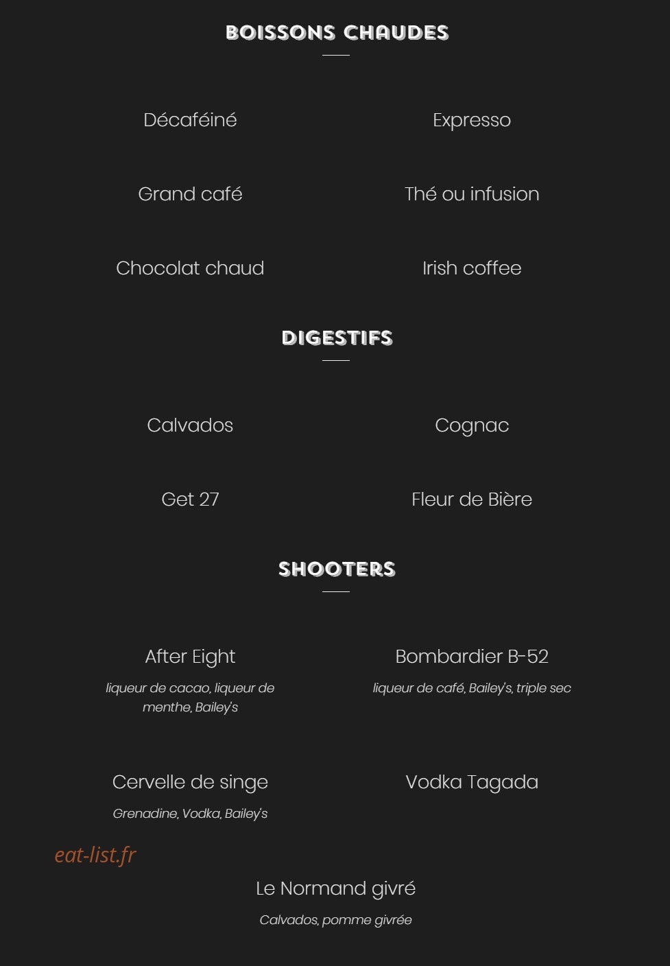 Chez Katy — carte page 4