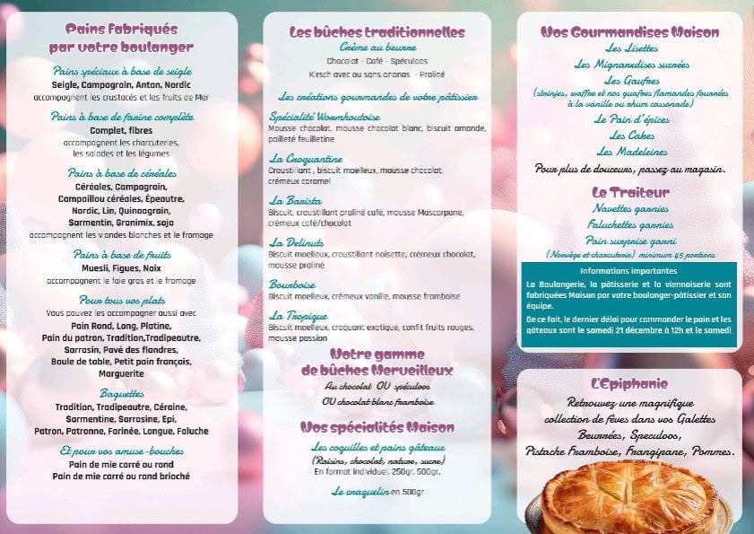 Atelier du Gourmand — carte page 1