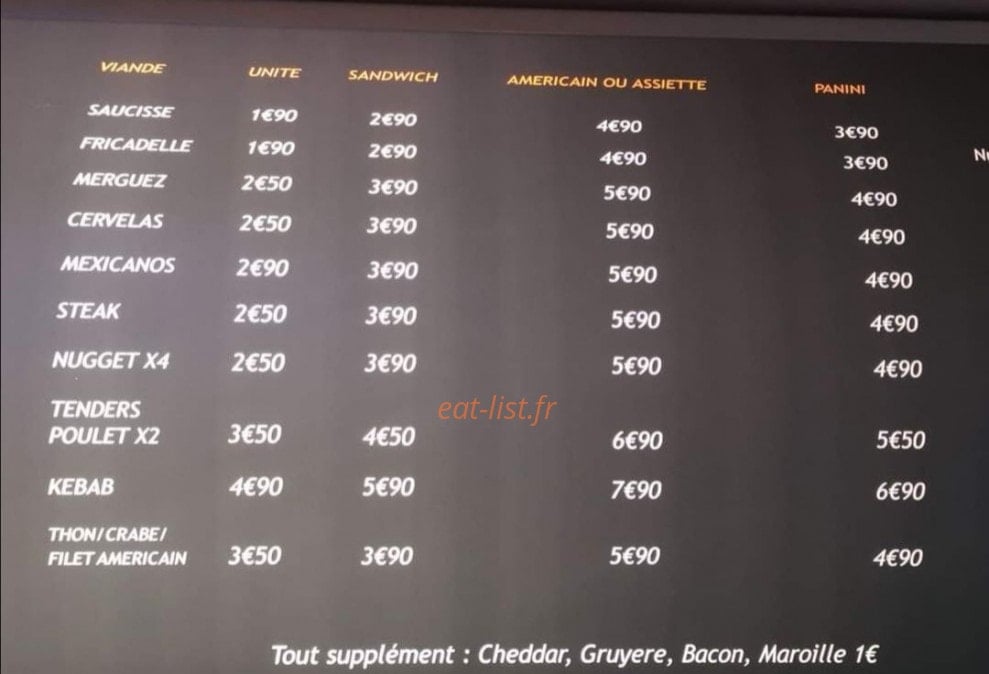 Friterie Rapid'burger — carte page 4