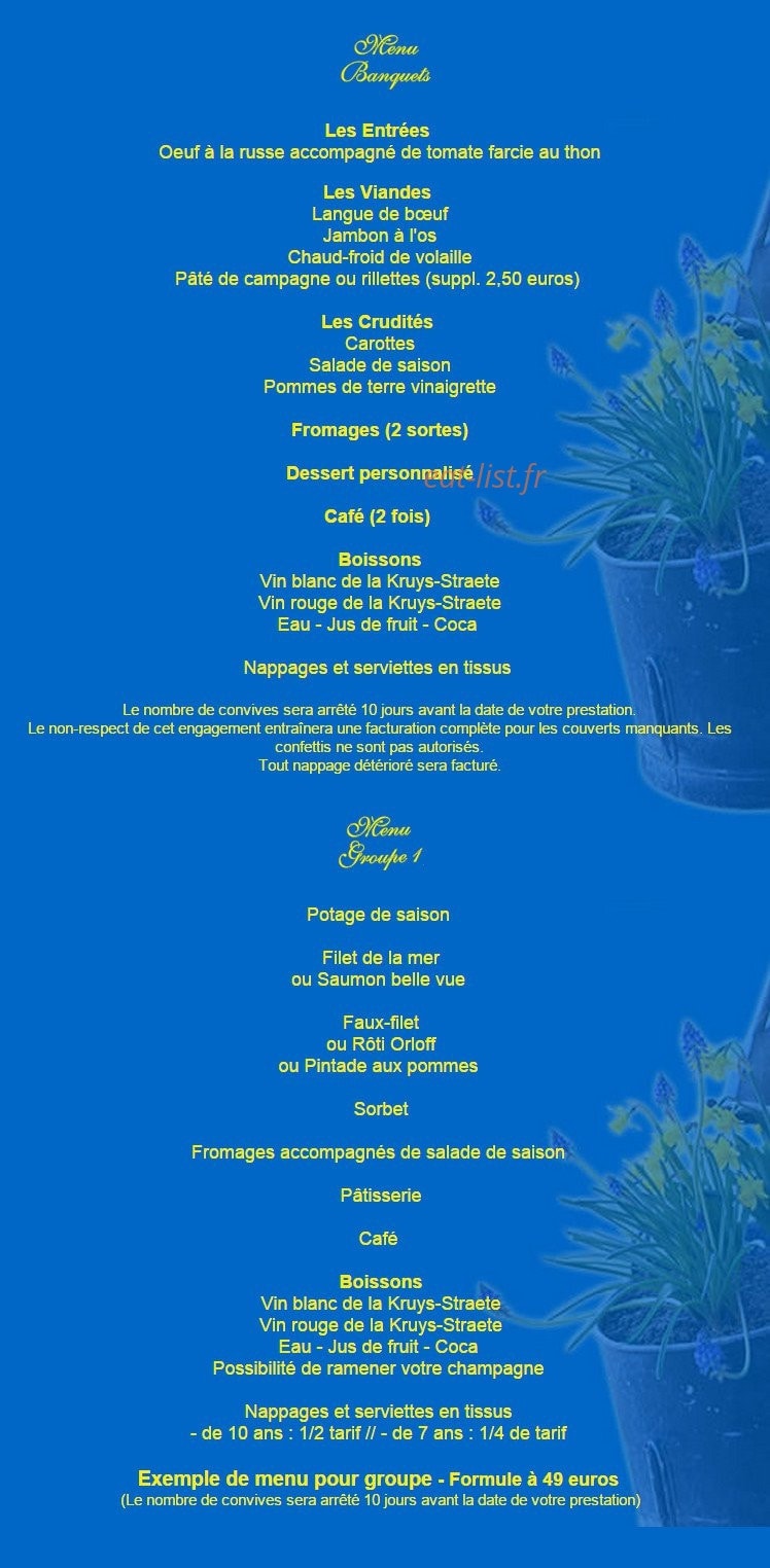 Restaurant Kruys Straete — carte page 2