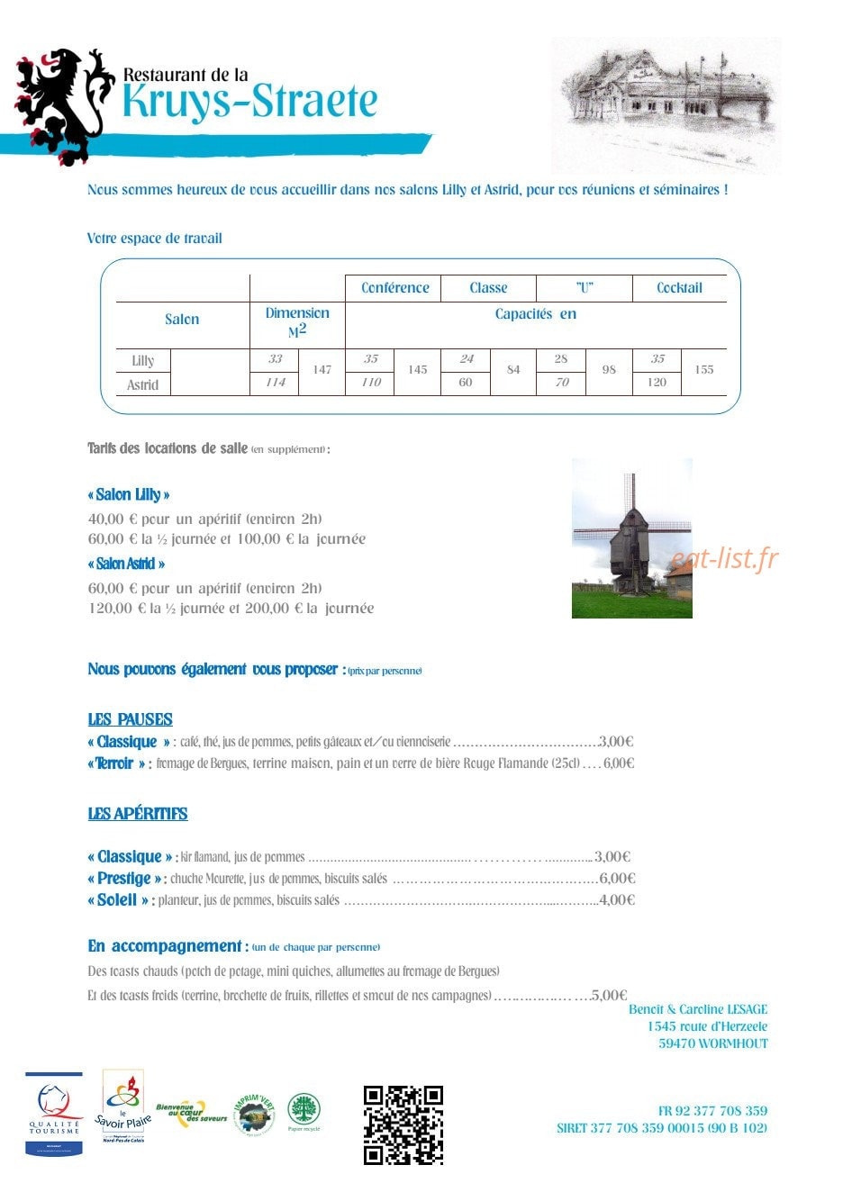 Restaurant Kruys Straete — carte page 4