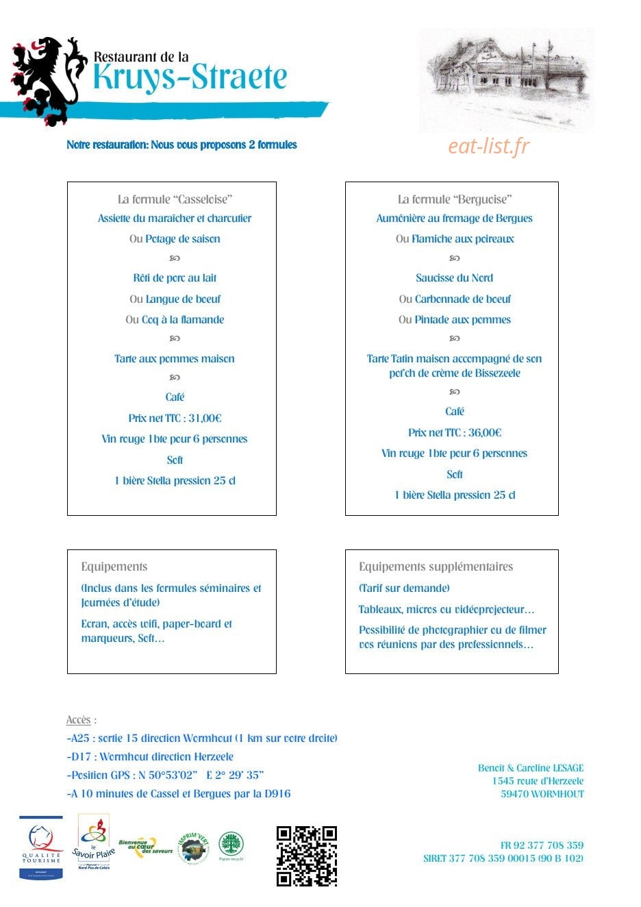 Restaurant Kruys Straete — carte page 5