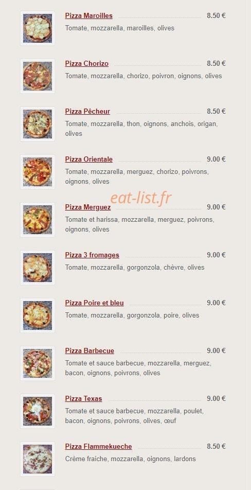 Wormhout pizza — carte page 2