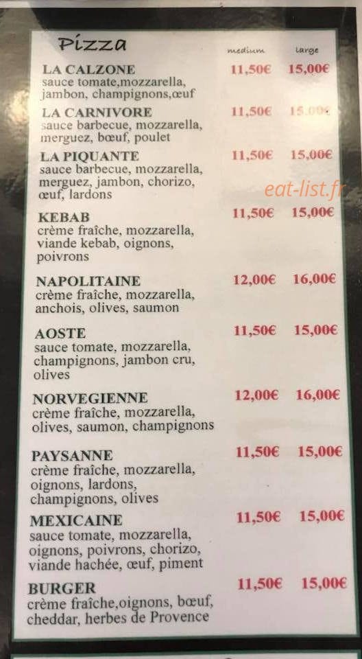 Ray'pizza — carte page 2