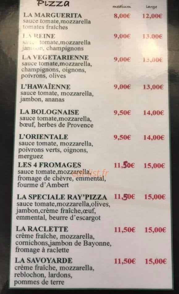 Ray'pizza — carte page 3