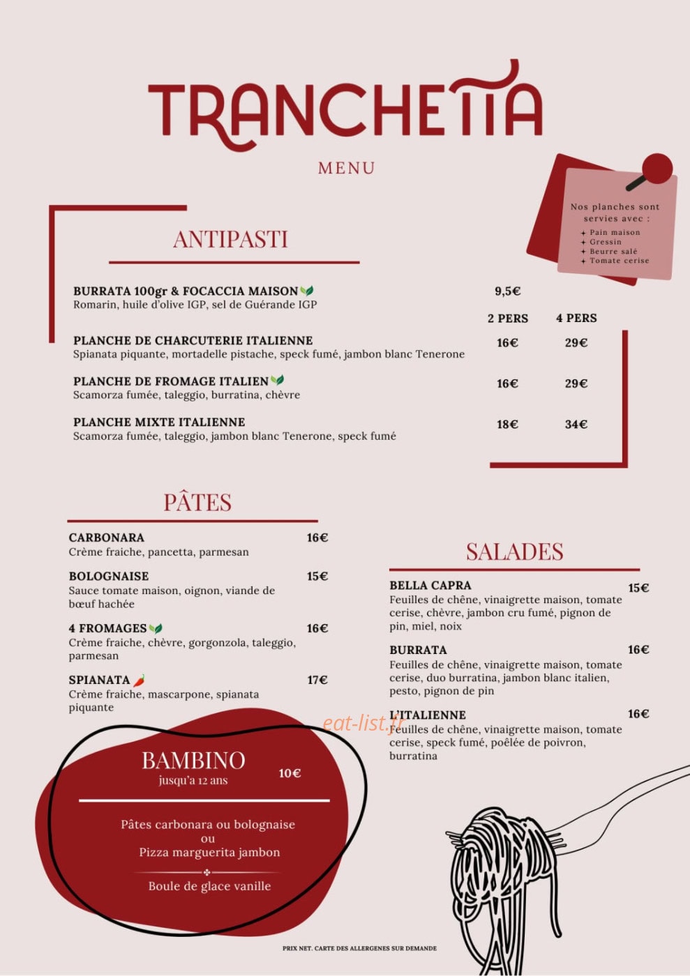 Tranchetta — carte page 1