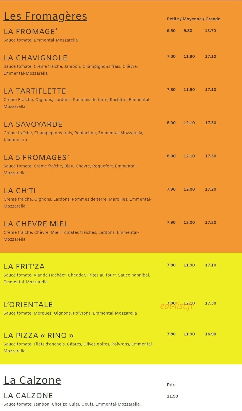 Pizza City — carte page 3