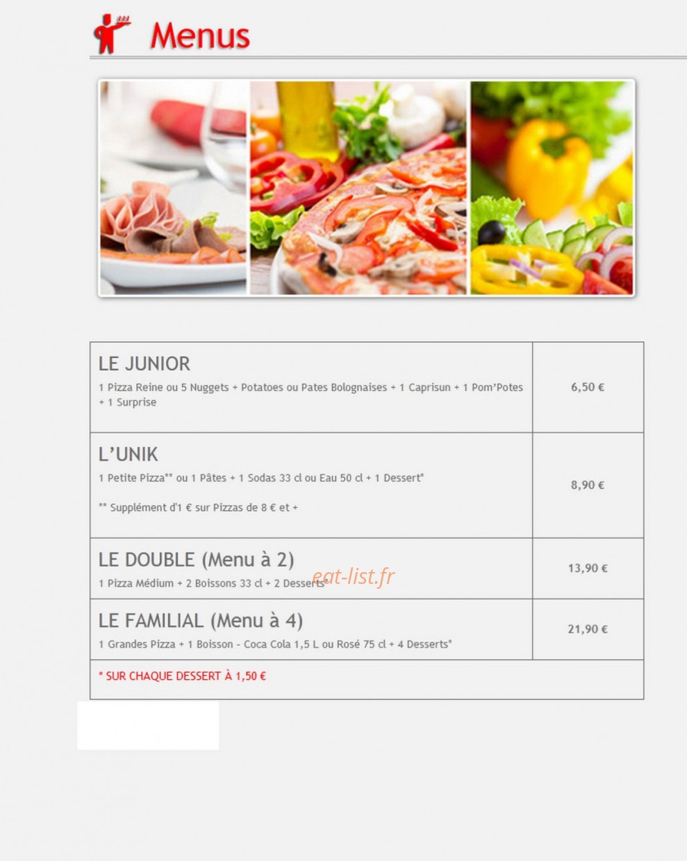 Pizza's Country — carte page 11