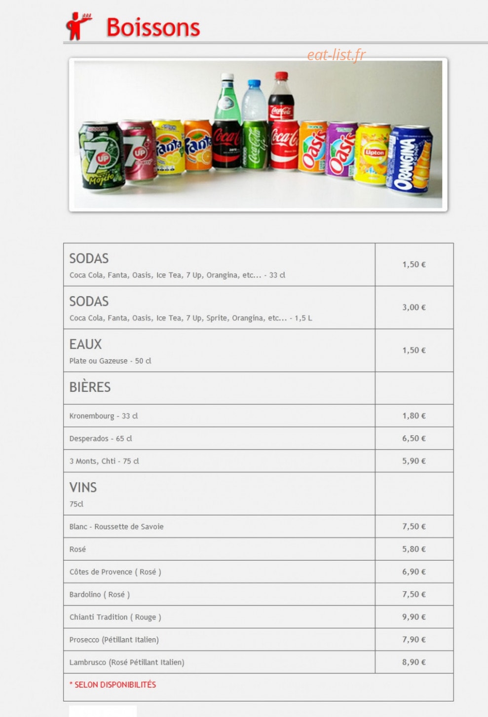 Pizza's Country — carte page 13