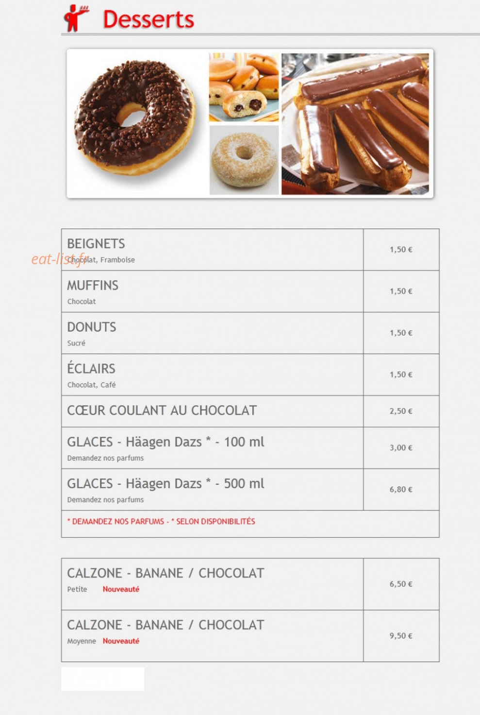 Pizza's Country — carte page 12