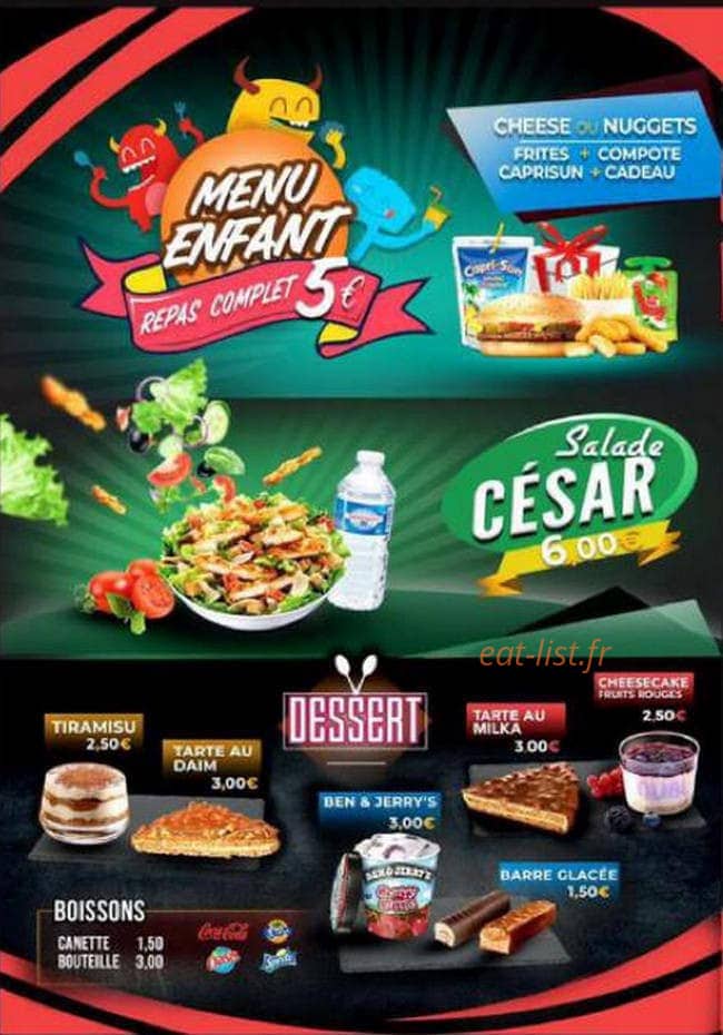 Belly Burger — carte page 4