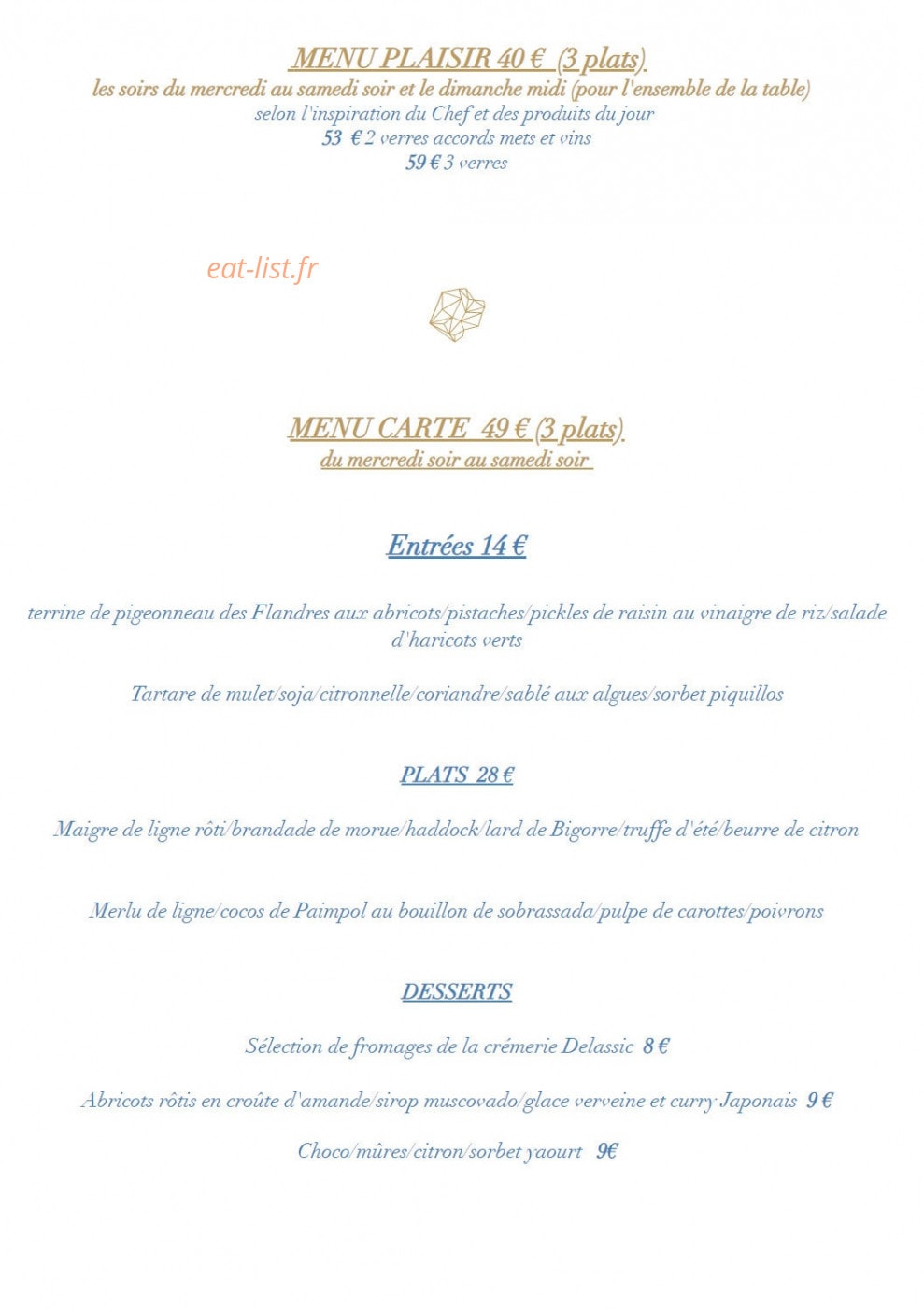 Bistrot Iodé — carte page 2