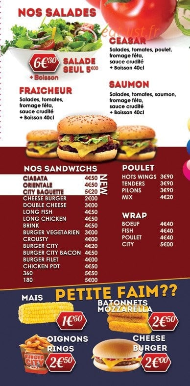 Burger city — carte page 2