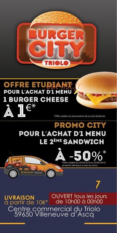 Burger city — carte page 1