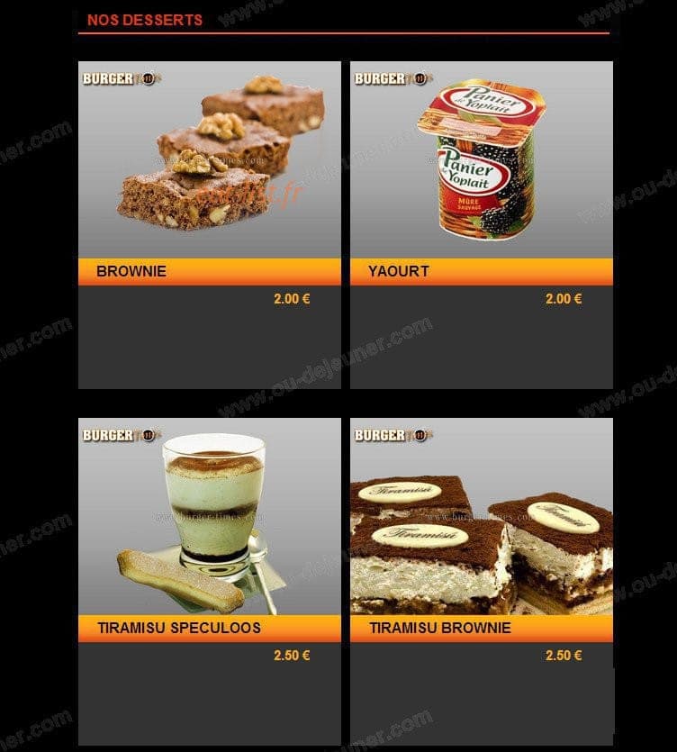 Burger Times — carte page 10