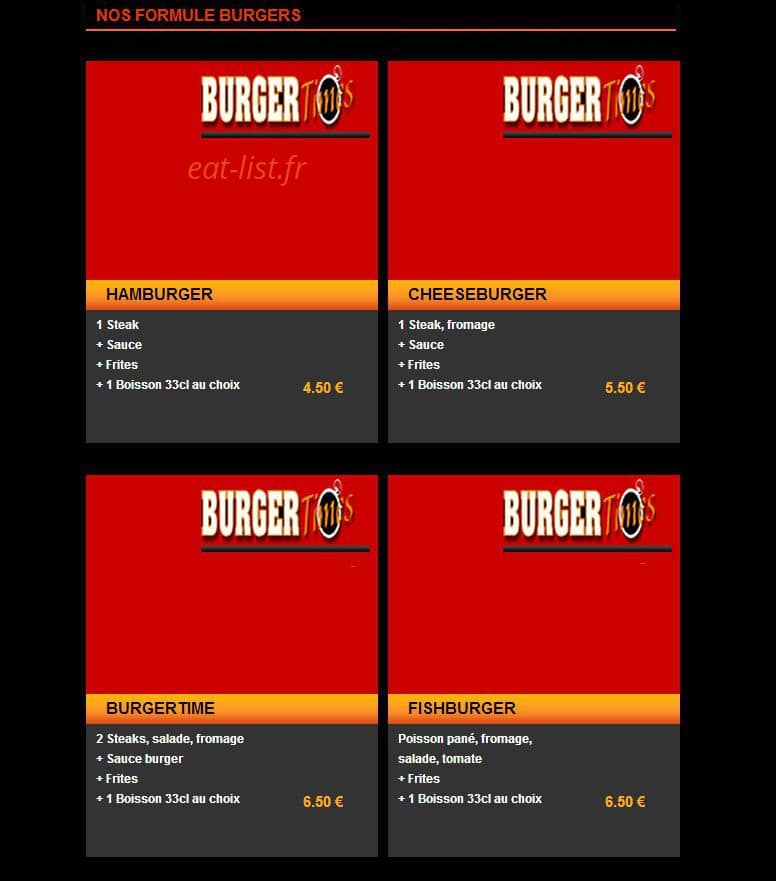 Burger Times — carte page 5