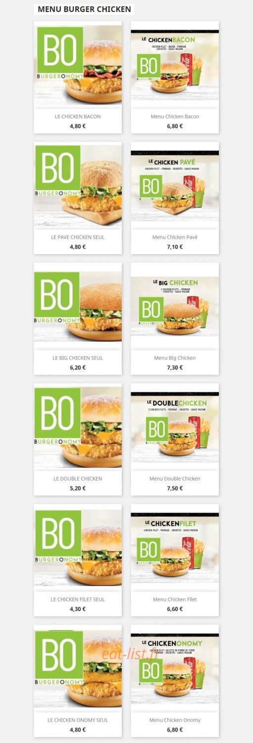 BurgerOnomy — carte page 3