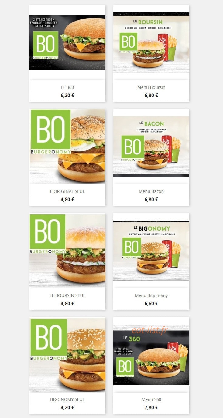 BurgerOnomy — carte page 2