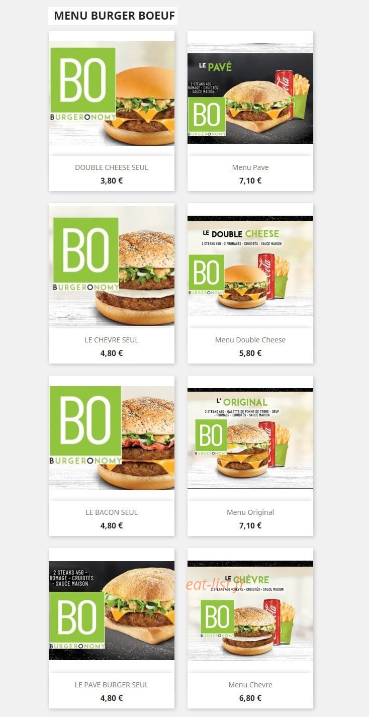 BurgerOnomy — carte page 1