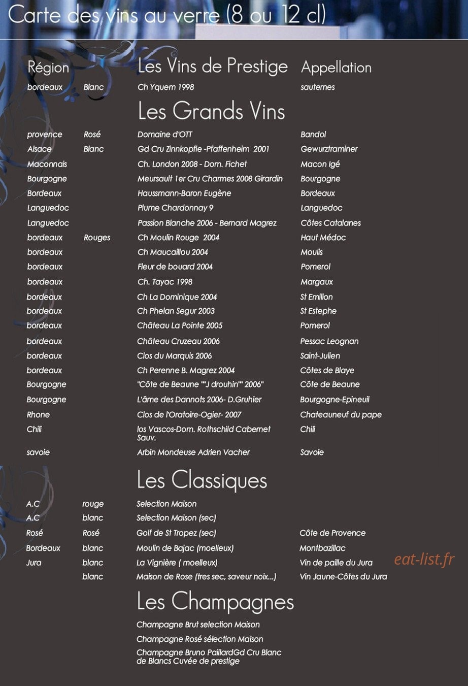 Carte Blanche — carte page 4