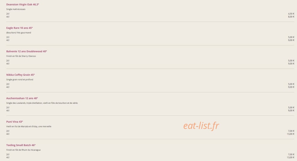 Chez Madeleine — carte page 19