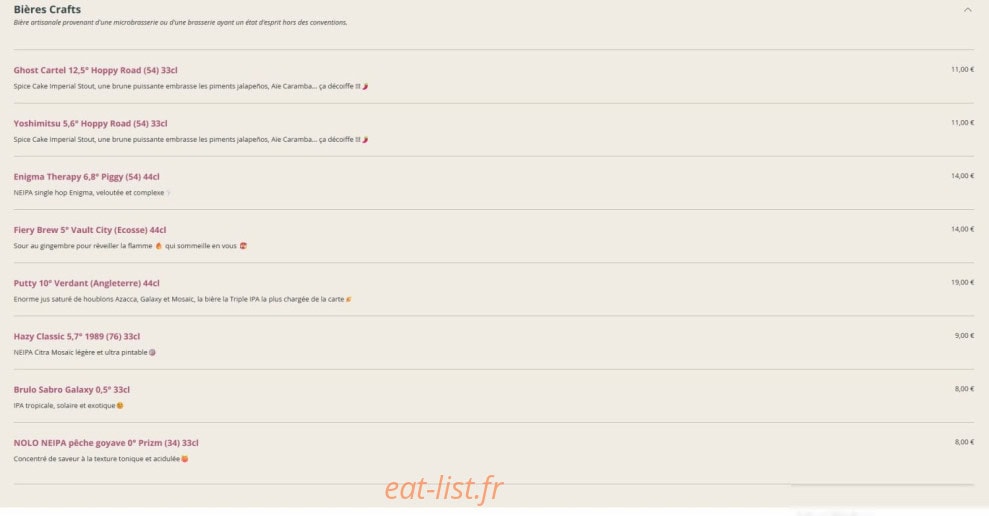 Chez Madeleine — carte page 8