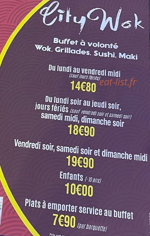 City Wok — carte page 1
