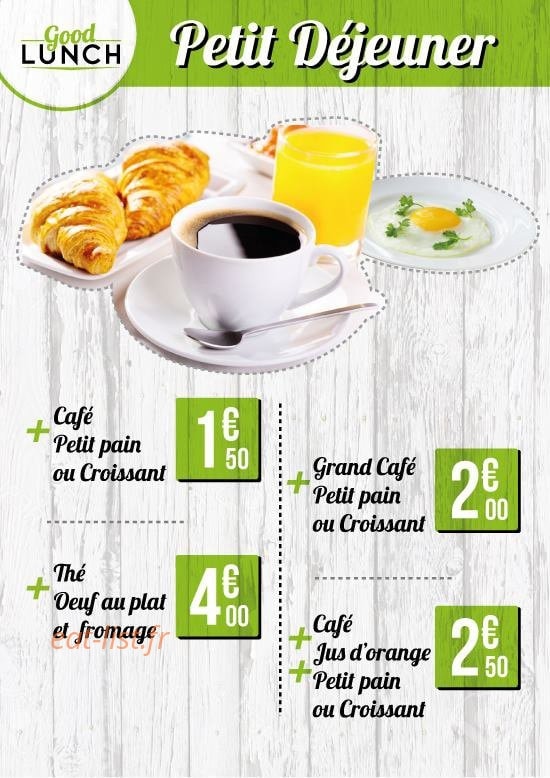 Good Lunch — carte page 1