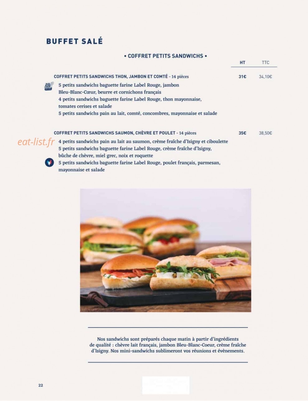 La Famille Finest Lunch — carte page 20