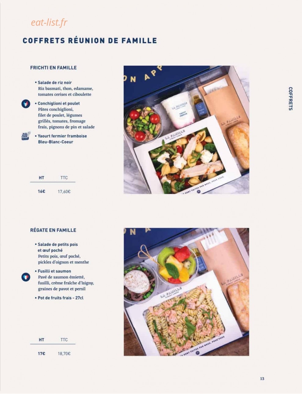La Famille Finest Lunch — carte page 11