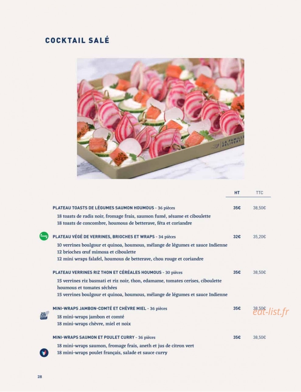 Carte et menu de La Famille Finest Lunch à Villeneuve d'Ascq — Cocktail salé
