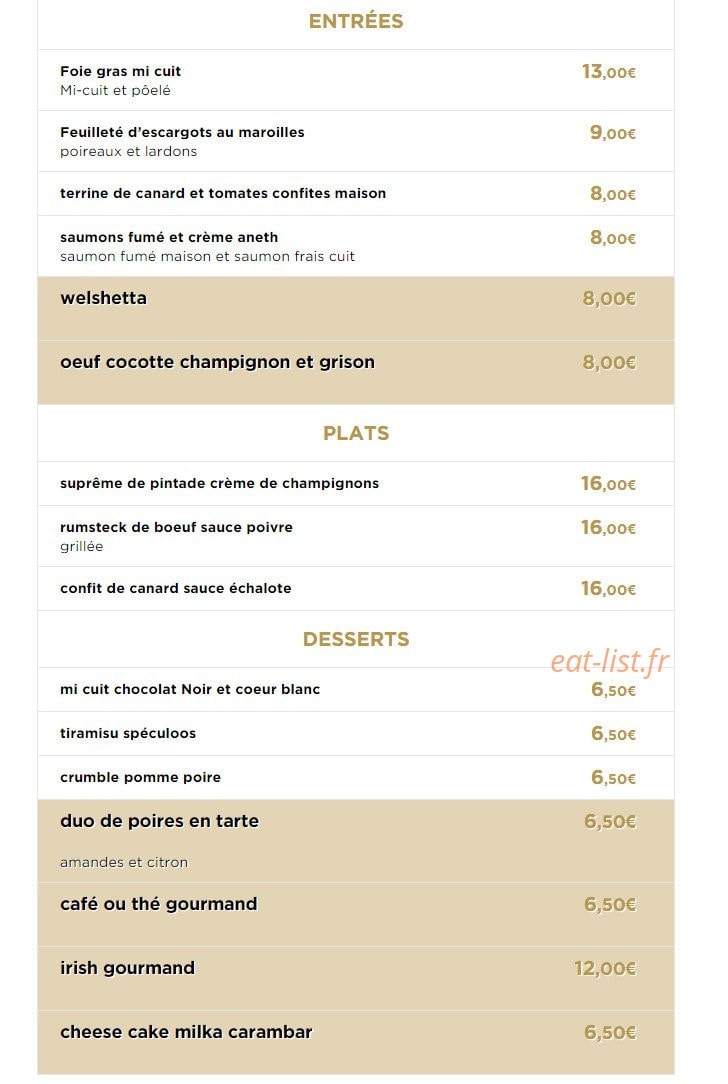 La Terrasse du Héron — carte page 1
