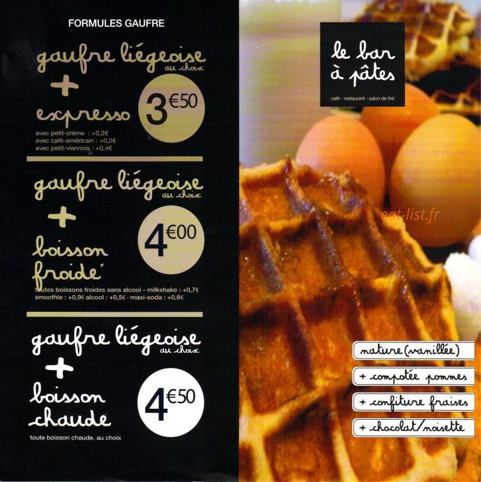 Le Bar A Pâtes — carte page 6