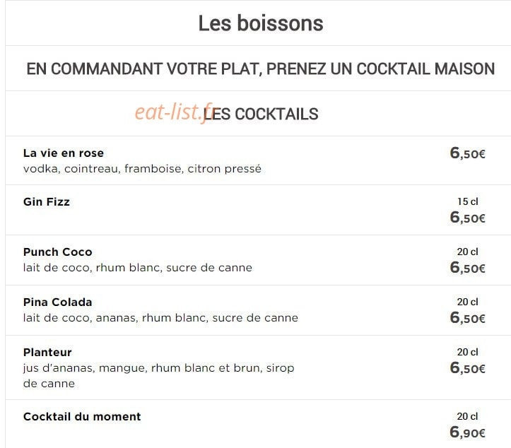 Le Bavarois — carte page 8