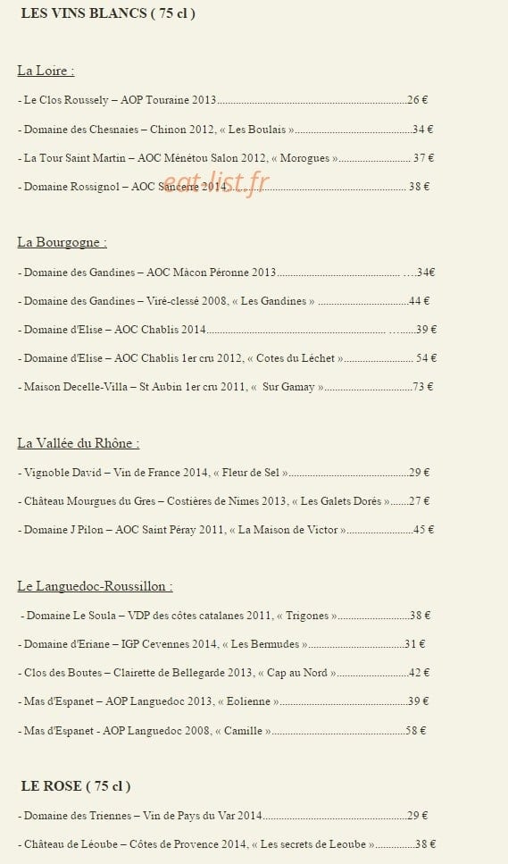 Le Petit Jardin — carte page 7