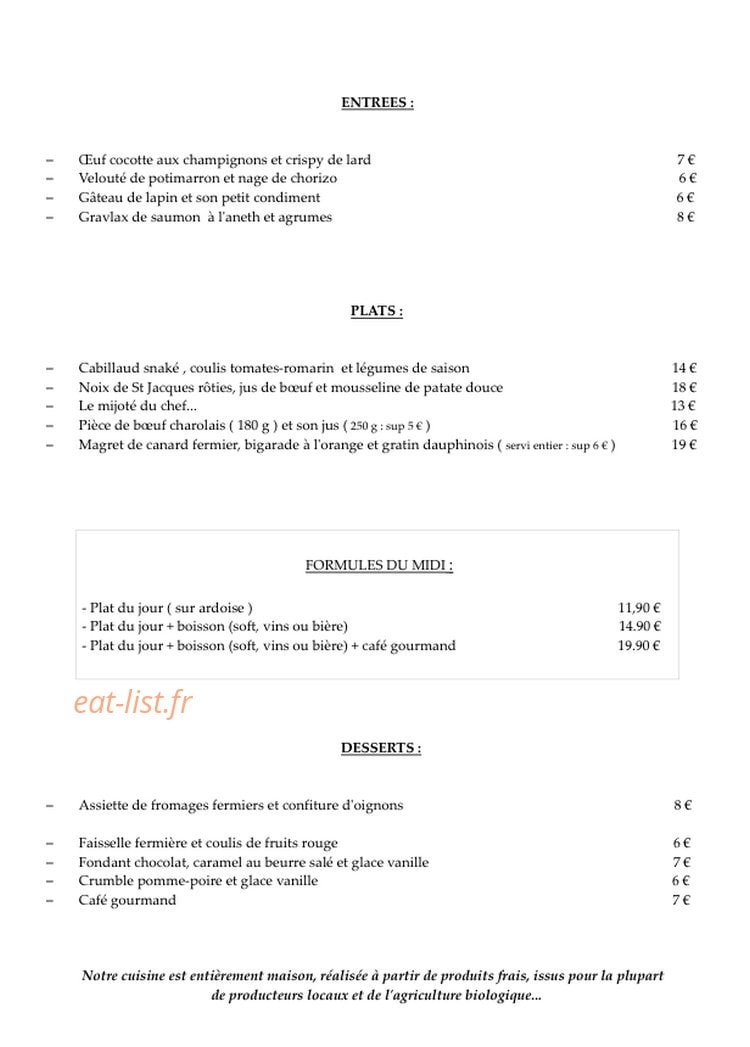 Le Petit Jardin — carte page 2
