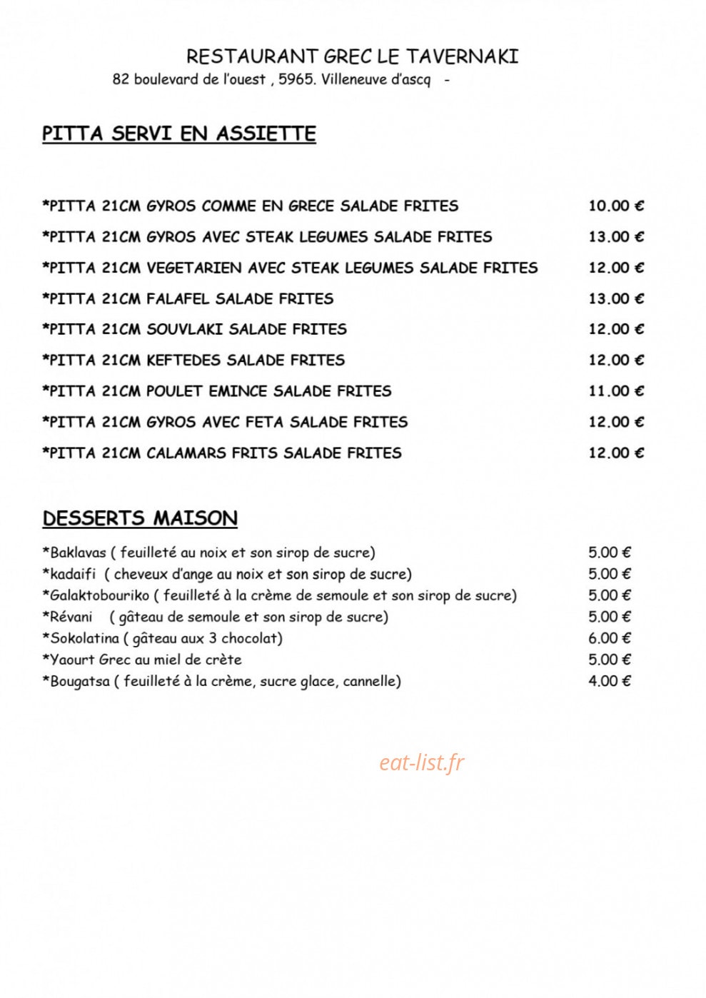 Le Tavernaki — carte page 4