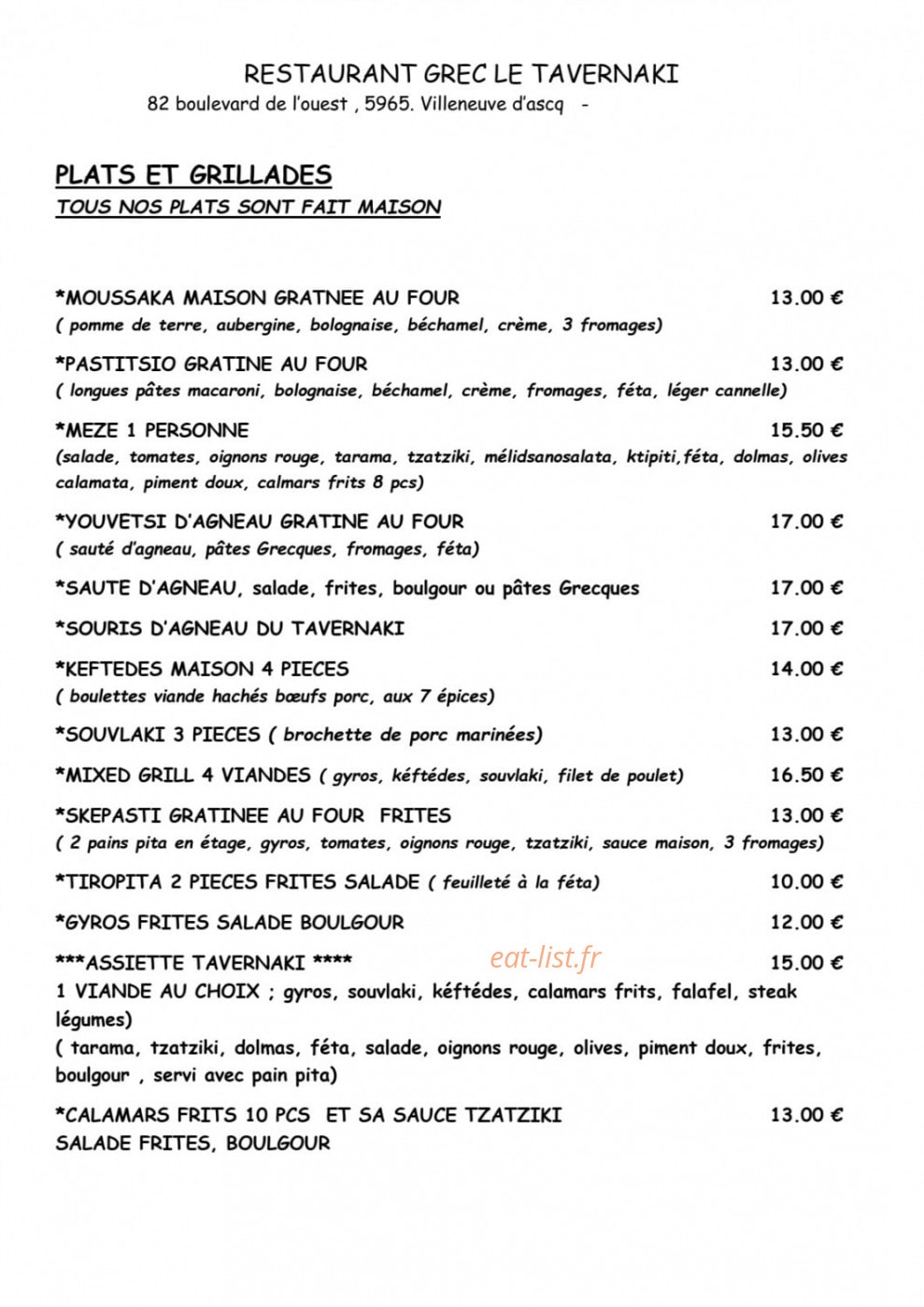 Le Tavernaki — carte page 3