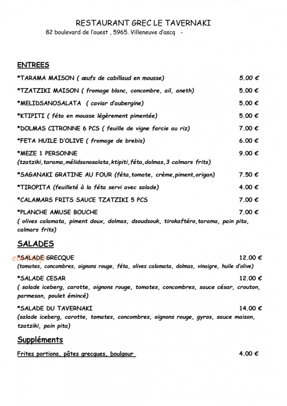 Le Tavernaki — carte page 2