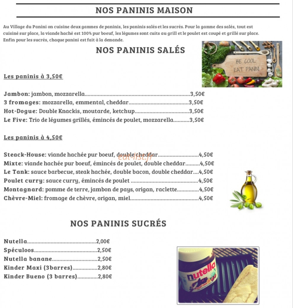 Le Village Du Panini — carte page 1