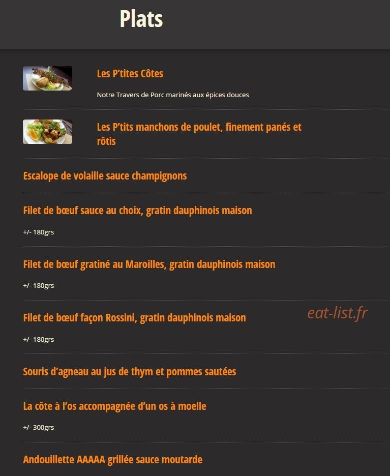 Les p'tites côtes — carte page 6