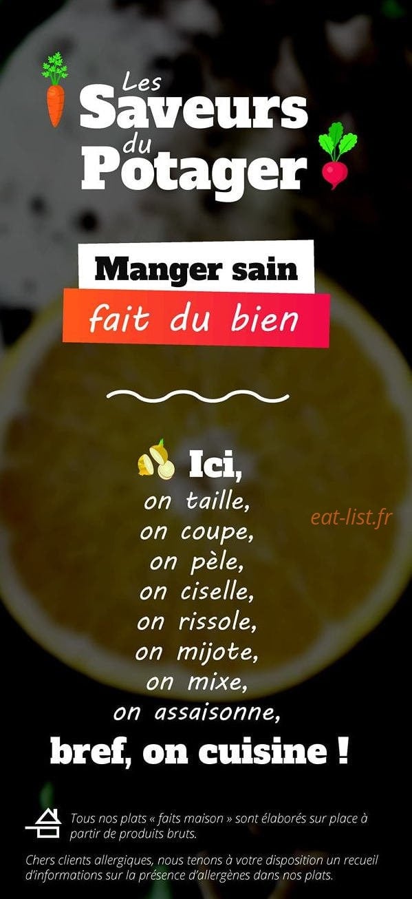 Les Saveurs du Potager — carte page 1