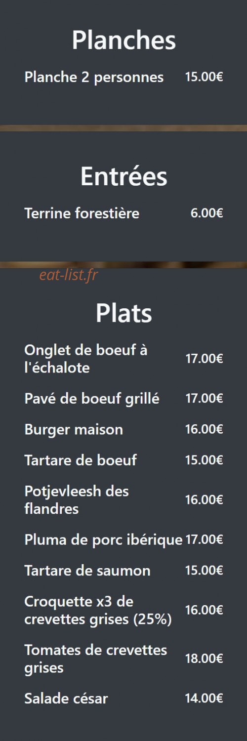 O'B Bar — carte page 8