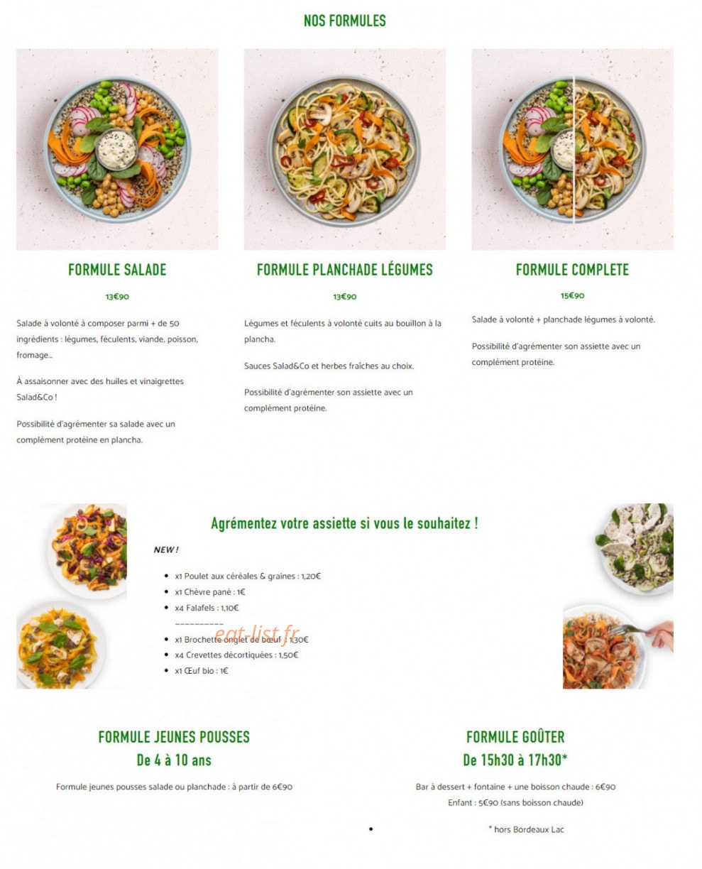 Salad&Co — carte page 1