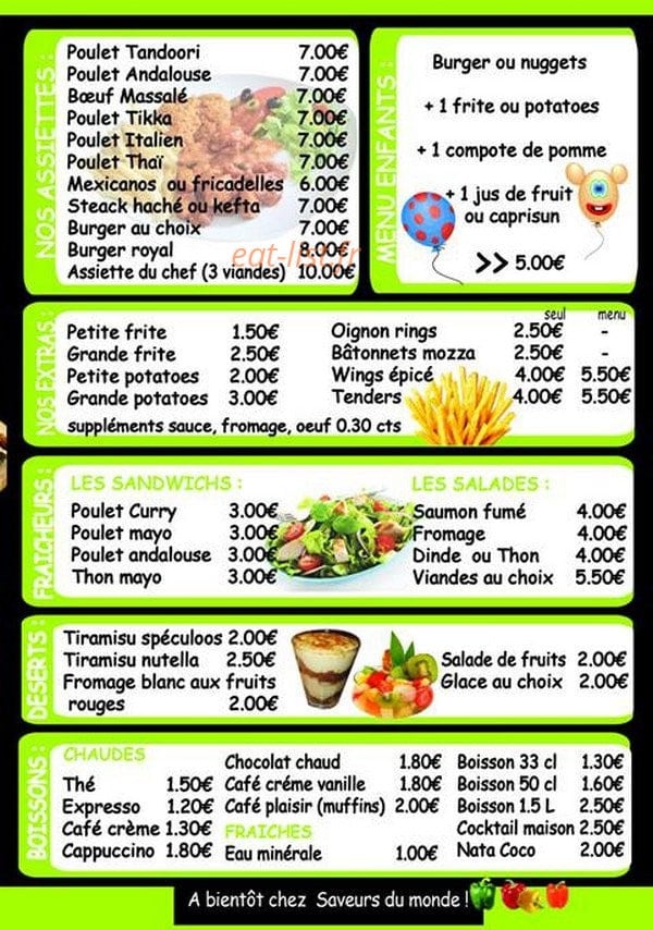 Saveurs du monde — carte page 3